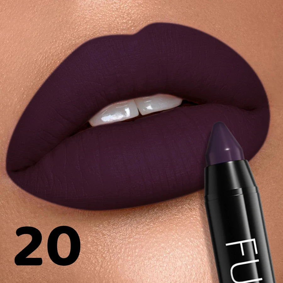 16 Nude Brown Lipliner Pen Waterproof Lipstick Sexy Red Matte Contour Qme 20