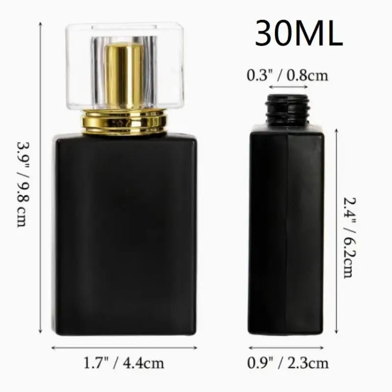 High-end Portable 30 Bright Black Glass Perfume Bottle Empty Spray Qme 30ML