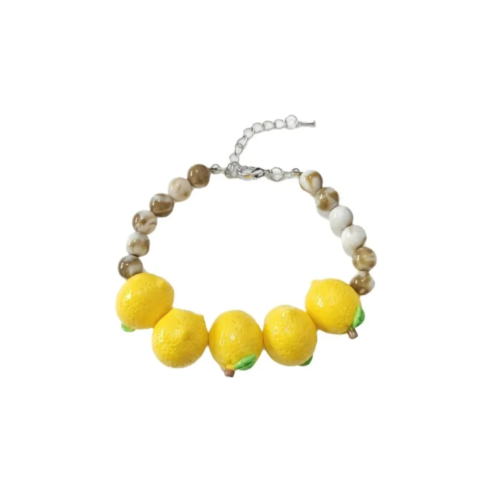 Simple Layered Beads Fruit Necklace Stackable Blueberries Multi Layer