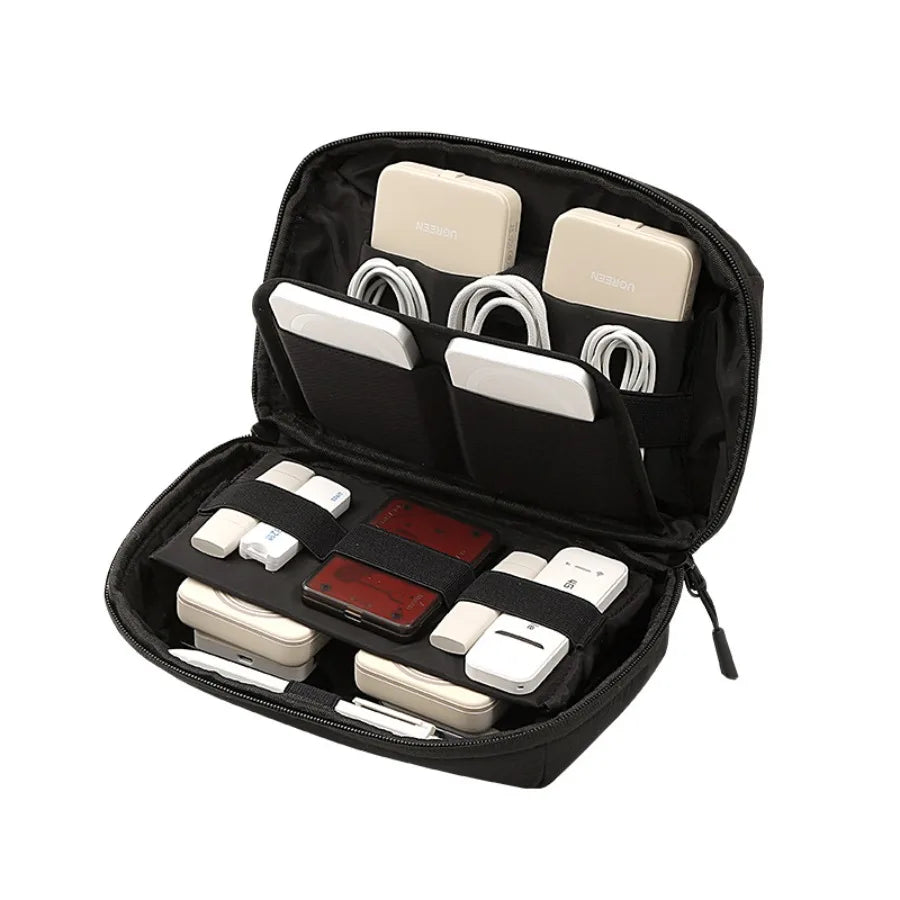 Portable Travel Cord Organizer Electronic Storage Case Cables Qme