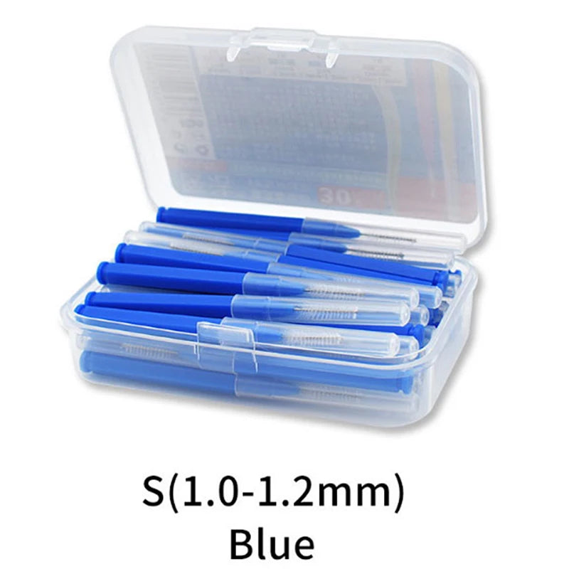 Lot Interdental Brush Dental Floss Teeth Oral Clean Hygiene Toothpick Qme Blue
