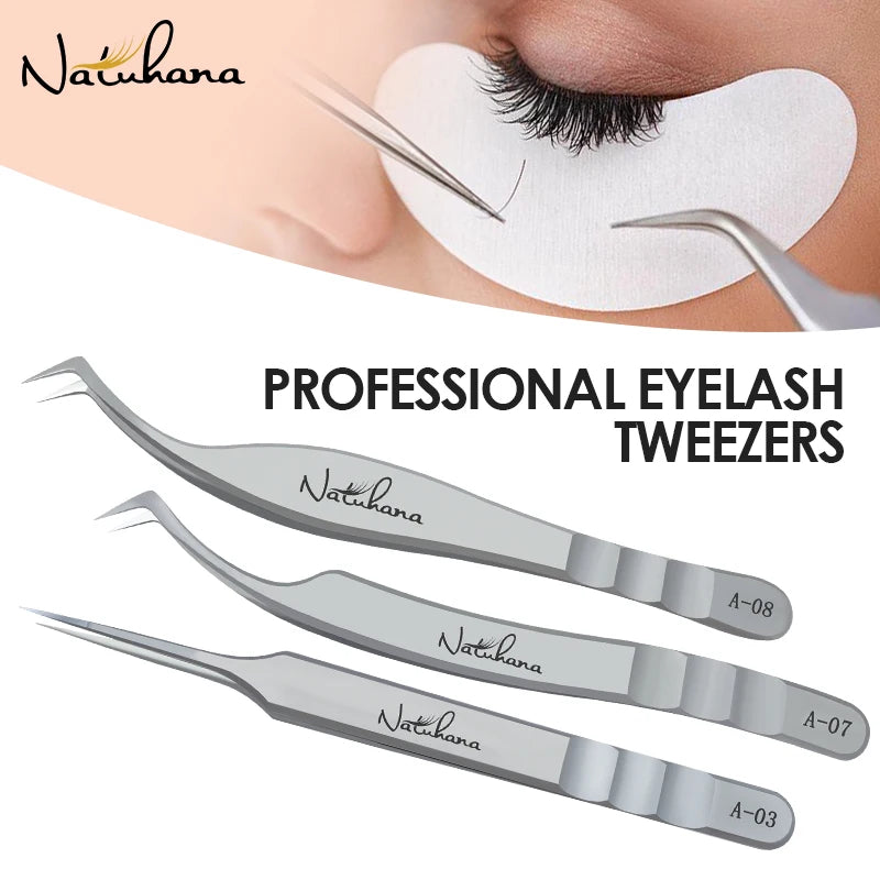 NATUHANA Professional Eyelash Extension Tweezers Precision Qme
