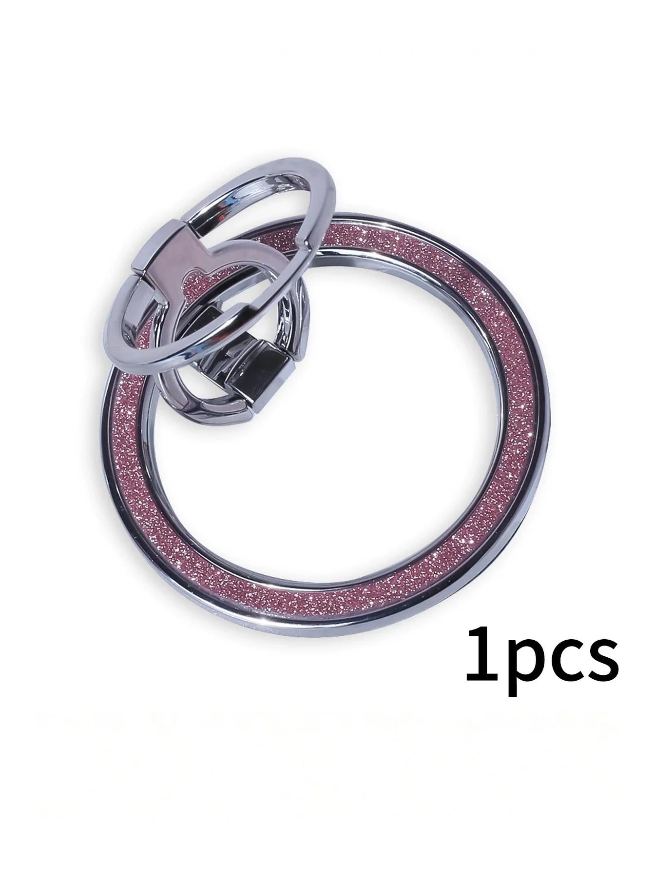 Ring-shaped Magnetic Phone Holder Zinc Alloy Double-ring Foldable Qme Silver