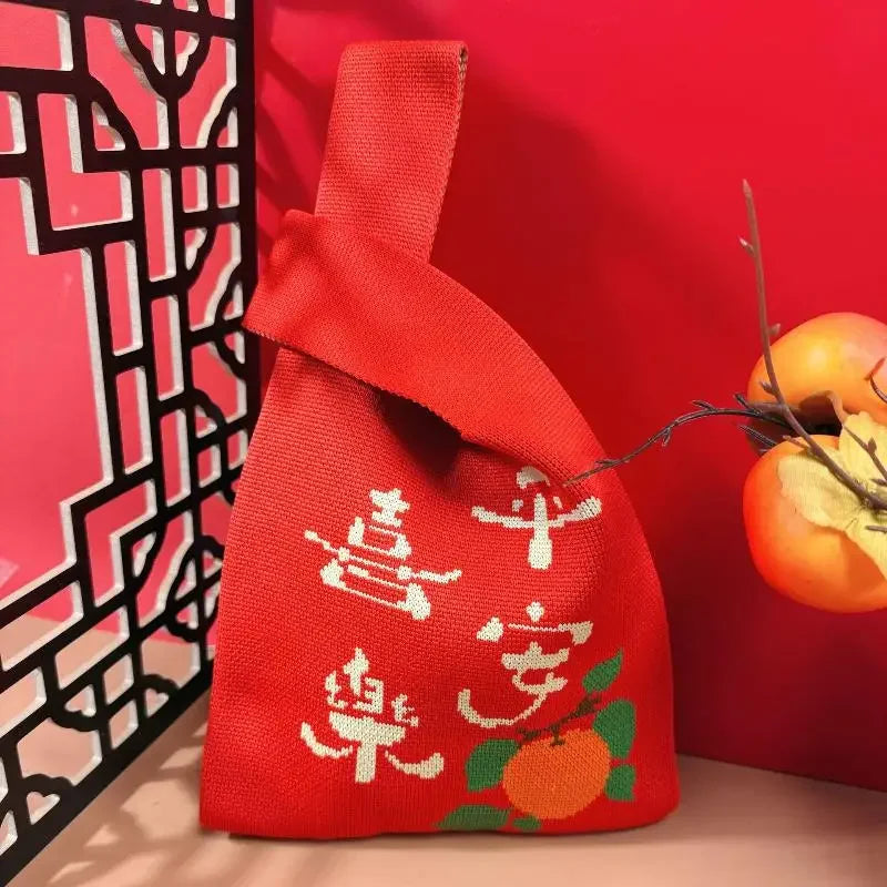 2026 Horse Year Cartoon Mascot Pony Knitted Bucket Bag Women Fashion