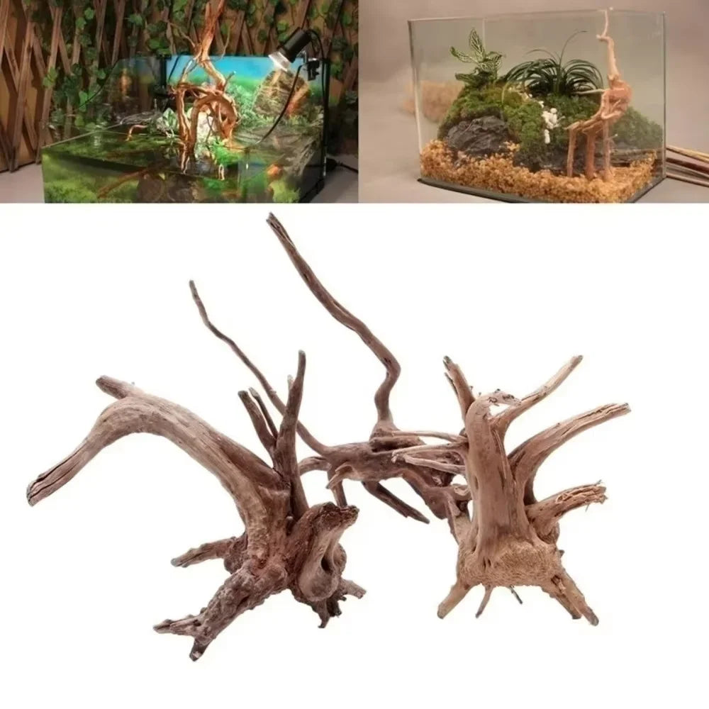 15-20CM Natural Driftwood Aquarium Decor - Premium Wood Fish Tank Ornament, Authentic Wooden Landscape for Aquatic Environments Qme