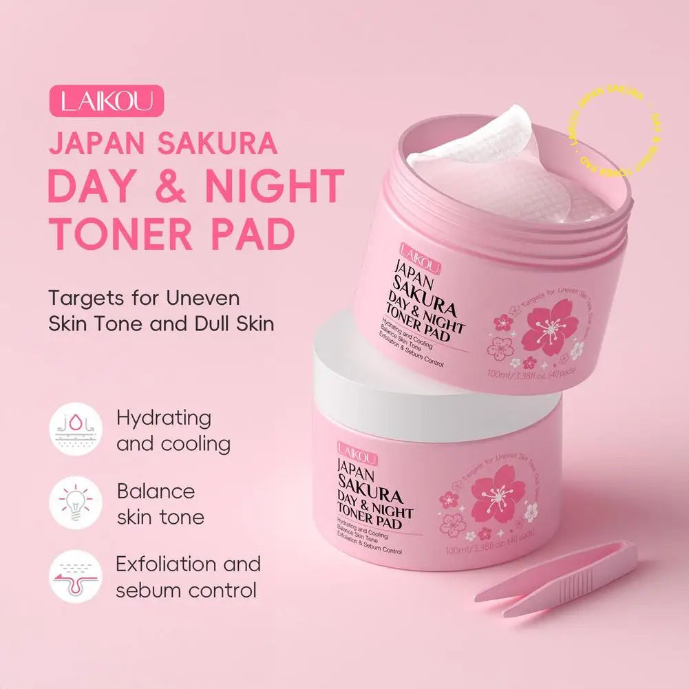 Sakura Toner Pads Soothing Hydrating Redness Relief Gentle Sensitive Qme