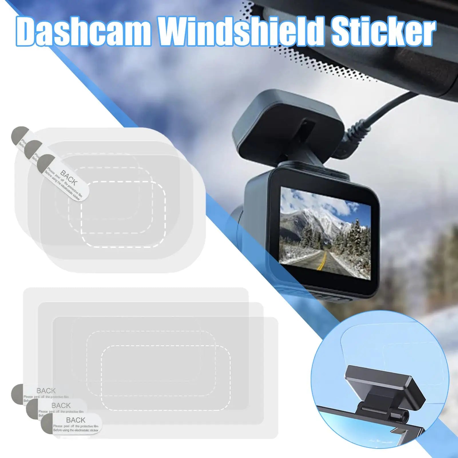 Windshield Sticker Protector Electrostatic Dash Cam Screen Film Qme