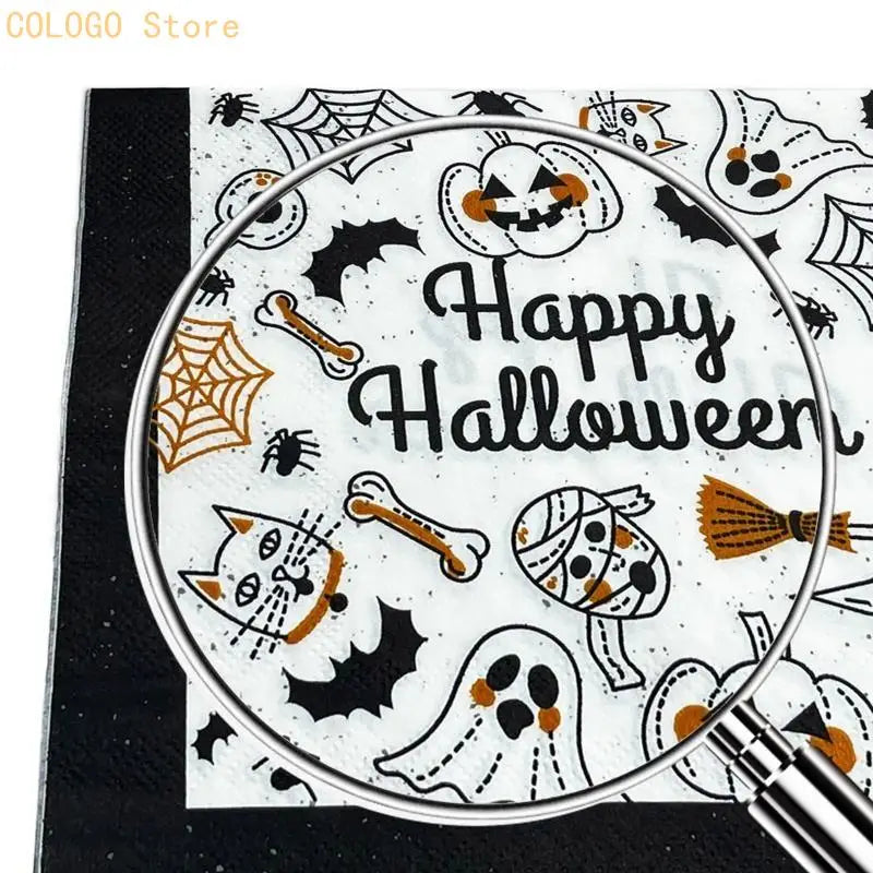 Halloween Paper Napkins Party Supplies Disposable Tableware Event Qme