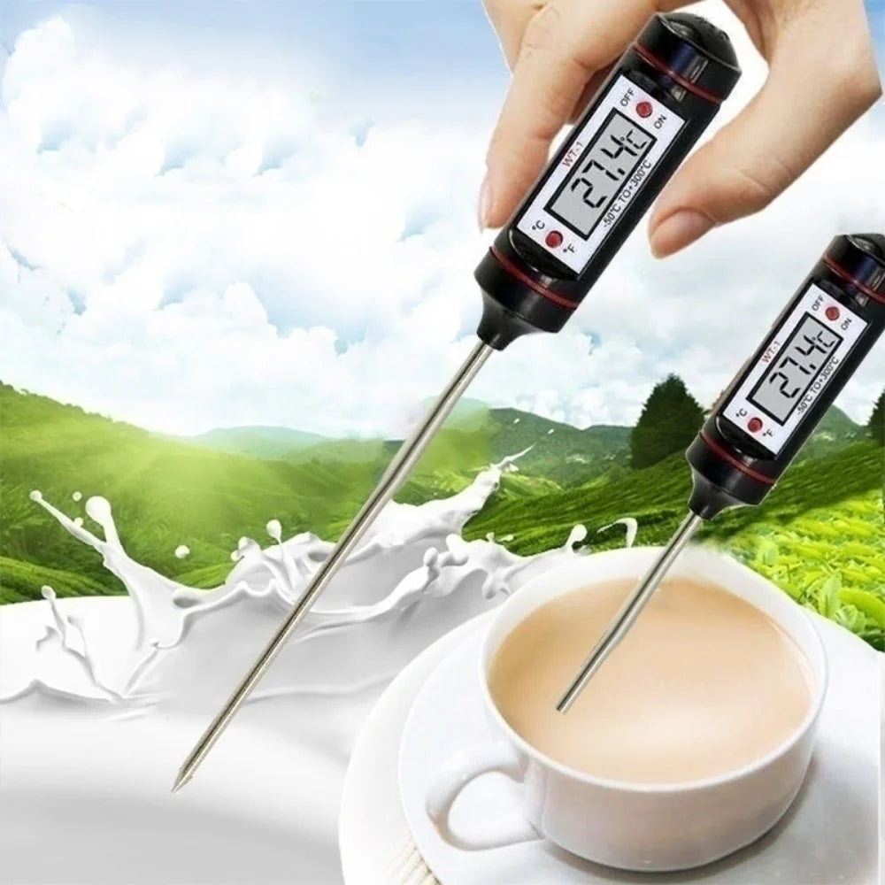 Digital Meat Thermometer Cooking Food Kitchen Probe Water Milk Oil Liquid Oven Digital Temperature Qme