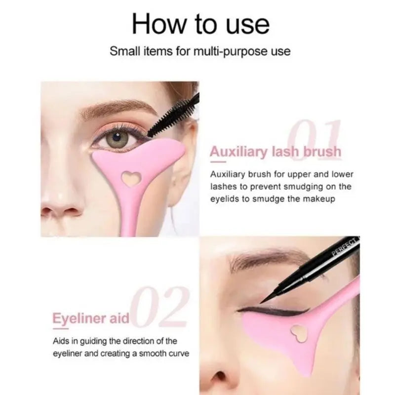 Winged Eyeliner Stencil Mascara Shield Applicator Resusable Silicone Qme