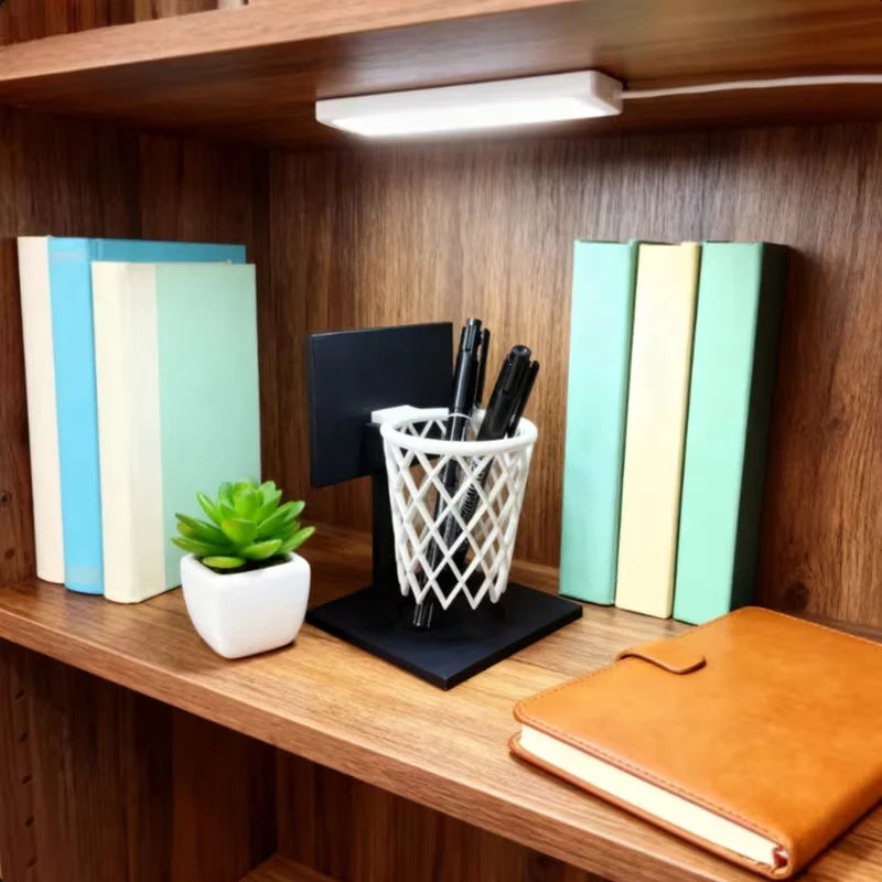 Creative Basketball Hoop Pen Holder Desktop Organizer School Office Qme