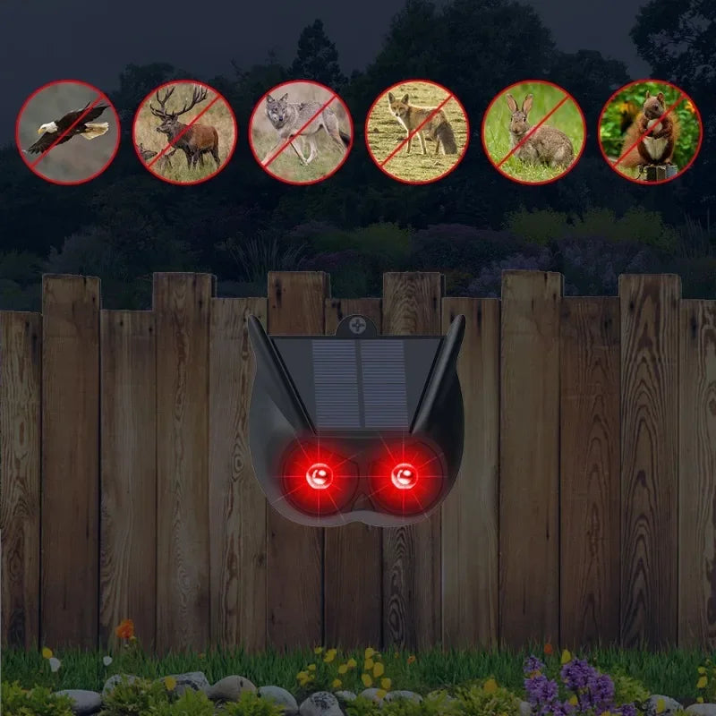 IP55 Waterproof Solar Animal Repellent Device Solar Powered Animal Repeller Wild Boar Rabbit Repeller Nighttime Deer Deterrent Qme