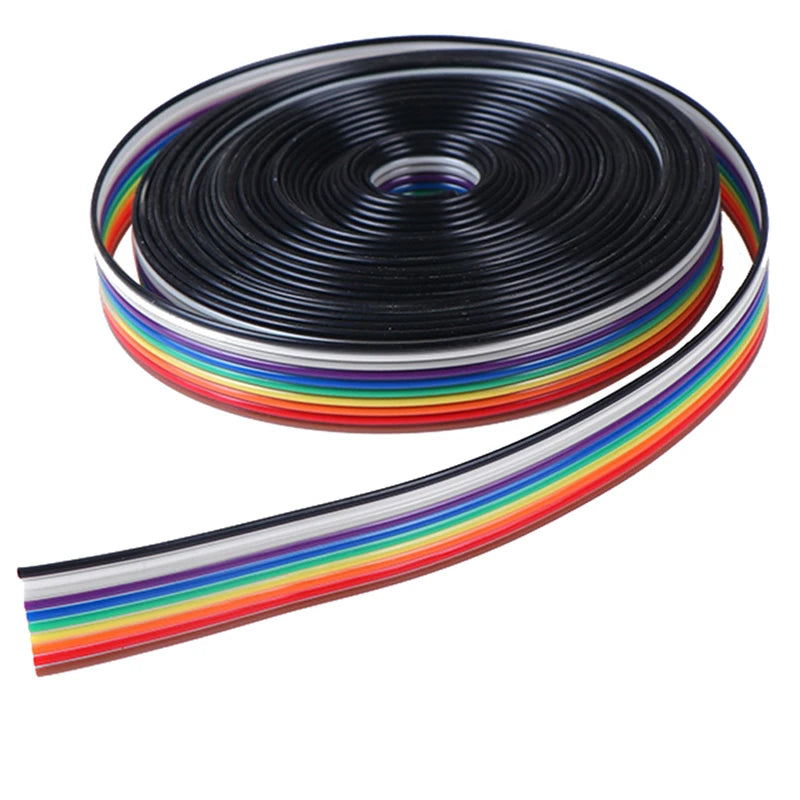 5 Meters Lot Ribbon Cable 10 WAY Flat Rainbow Wire Qme