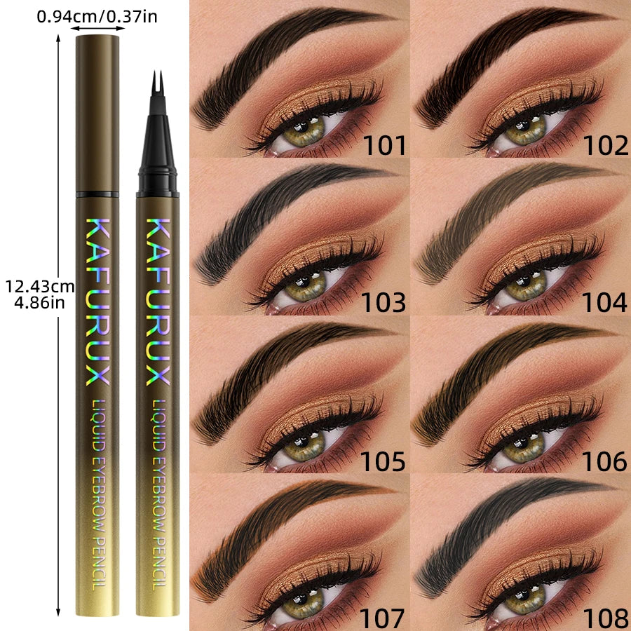 8 Colors 2 Fork Microblading Eyebrow Pen Waterproof Liquid Eye Qme