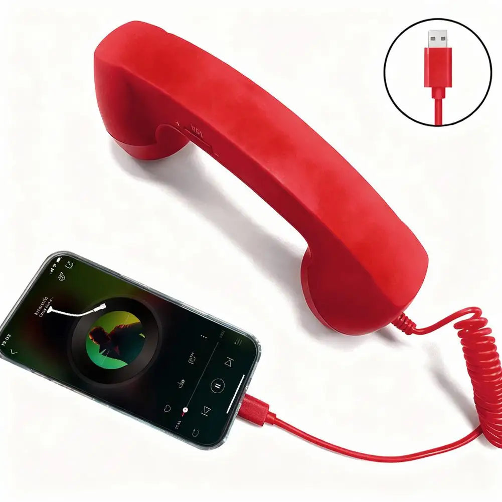 Retro Telephone Receiver Type-C 3.5mm Microphone Handset Directly Plug Into Mobile Phone Handset For Mobile Phones Qme I
