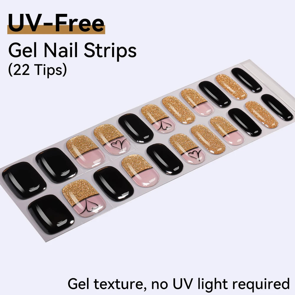 22Tips Sparkling Leopard Pattern Full Cover Nail Stickers French Qme BSA-0330
