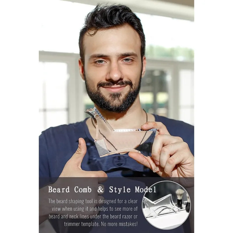 Beard Styling Trimming Tool Adjustable Shaper Clean Lines Includes Qme