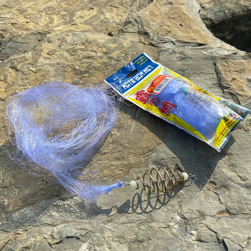 Bully Bundle Hookless Fishing Simple Small Fish Net Explosive Hook Qme 4x4cm