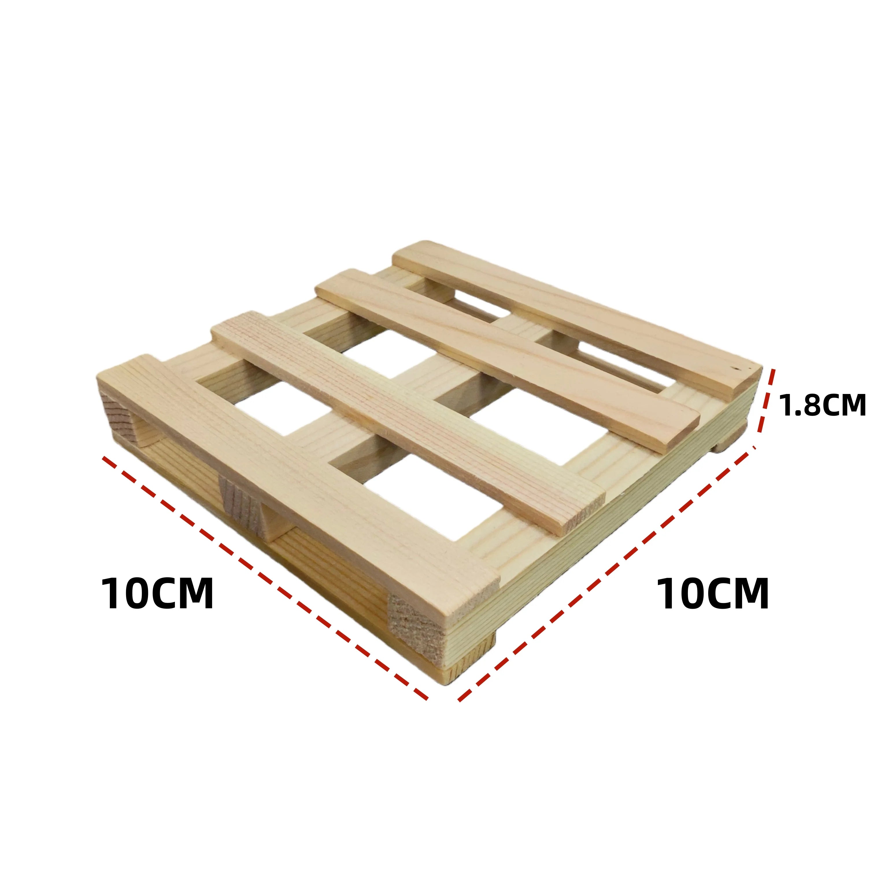 Cold Drinks Mini Wooden Pallet Beverage Coasters Wood Flower Pot Qme 10x10x2cm 0
