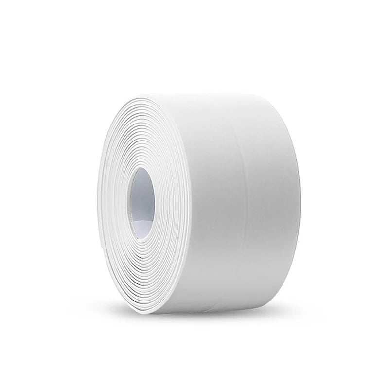 3.2M Bath Caulk Tape Self Adhesive Waterproof Toilet Sealing Strip Tape PVC Oil-Proof Kitchen Sink Edge Corner Wall Sticker Qme White 3.2M(10.5Ft) 2.2CM(0.87in)