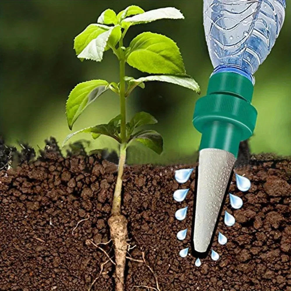 4pcs Self-Watering Spikes for Plants - Automatic Irrigation System for Potted Flowers & Vacation Plant Care, Durable & Plastic, Qme