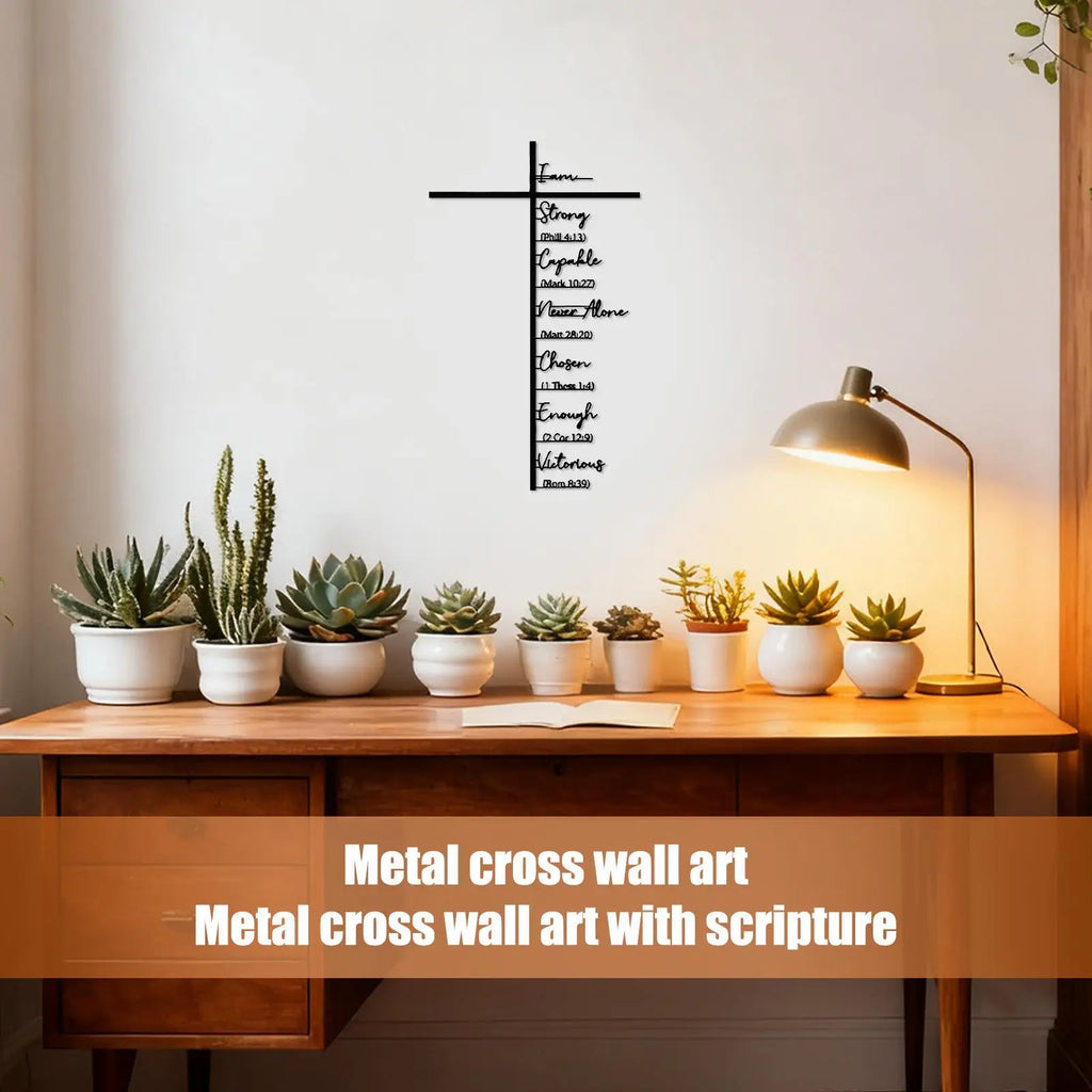 Cross Wall Art Christian Hangable Sturdy Indoor Faith-based Qme