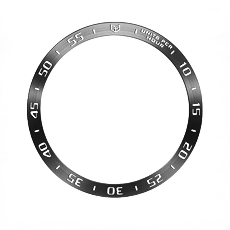 Metal Bezel For Samsung Galaxy Watch 6/5/4 40mm 44mm Time/Speed Scale Frame Protective Ring Watch 6 Classic 47mm 43mm 46mm 42mm Qme black-A watch 6 classic 47mm