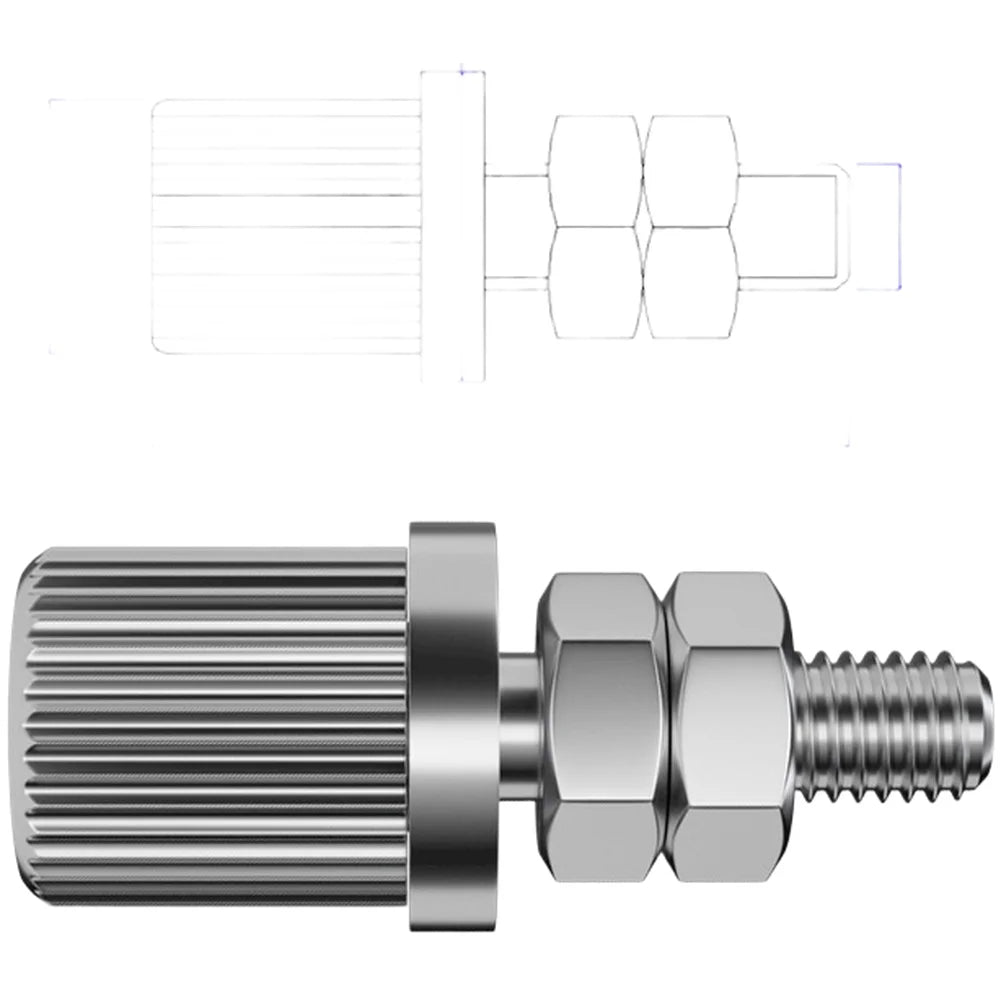 20A Grounding Post Small Metal Panel Terminal Copper Nickel Plated Qme