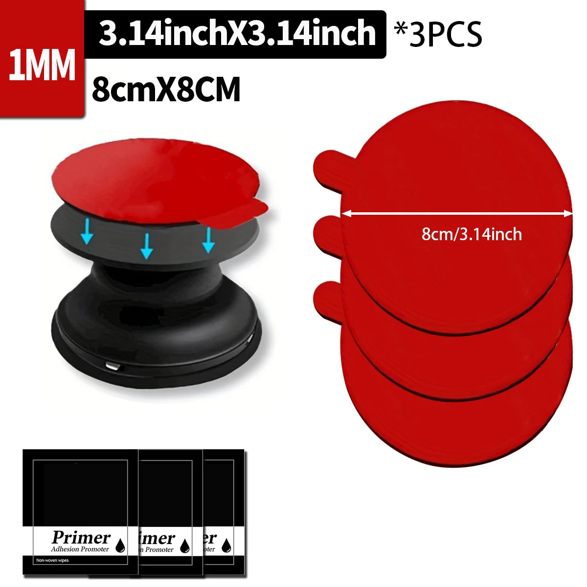 1/10pcs Round Heavy Duty Double Sided Foam Adhesive Tape Dots Automotive Mounting Stickers for Car Holder GPS Rear Camera Qme 3pcs-8cmX8cm 70MM