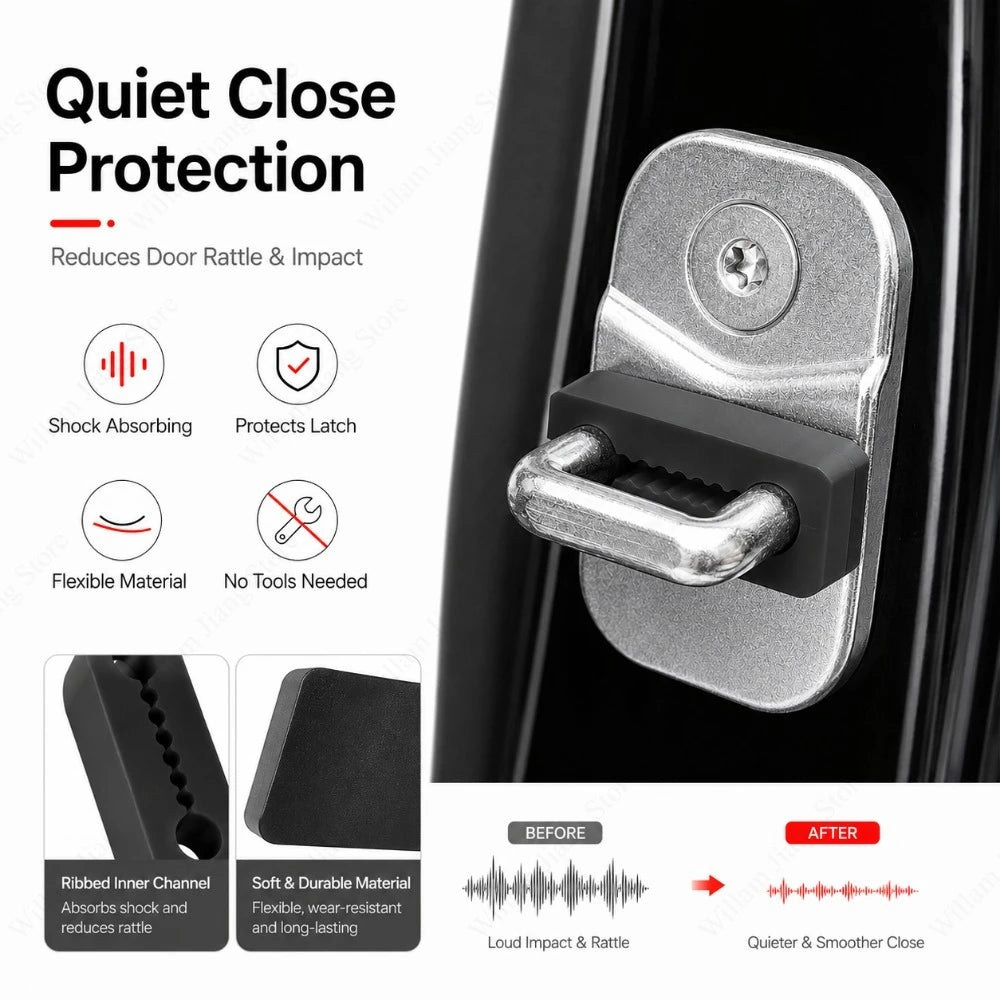 4/8Pcs Silicone Auto Door Buffer Pad Shock Absorbing Soundproof Gasket Reduce Lock Wear and Abnormal Car Noise Qme