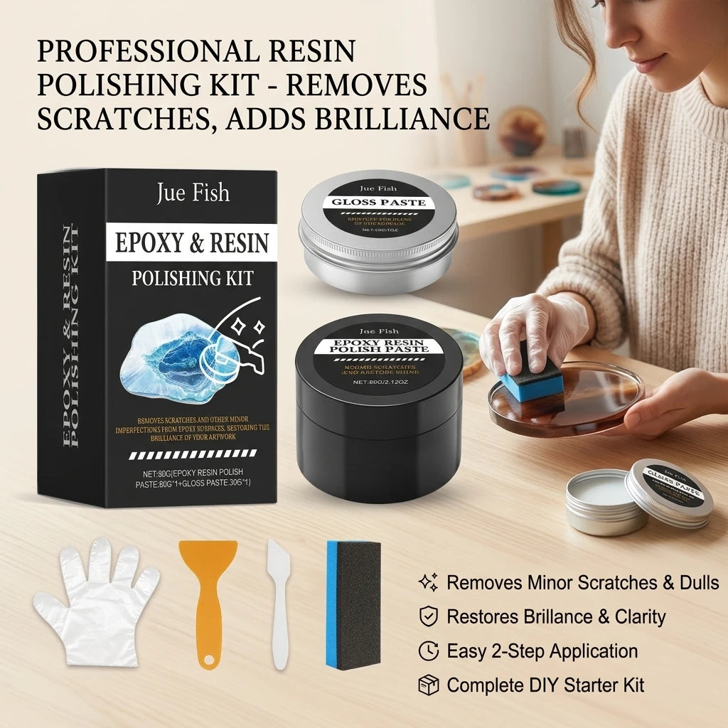 Epoxy Resin Polishing Kit Repair Cratches Improving Dullness Restore Shine & Smoothness Restoration Epoxy Resin Polishing Paste Qme