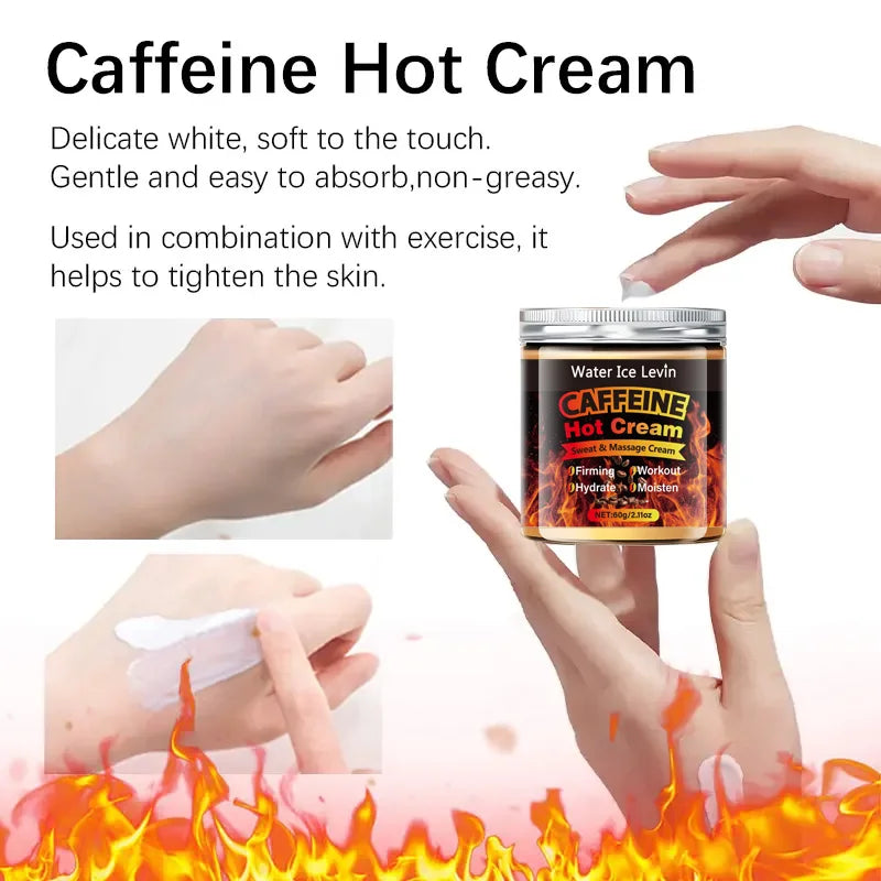 60g Caffeine Thermal Massage Cream - Deeply Nourishing and Firming Moisturizing Cream for Face and Body, Ideal for Exercise, Enhances the Moisturizing System, Moisturizing Cream Qme