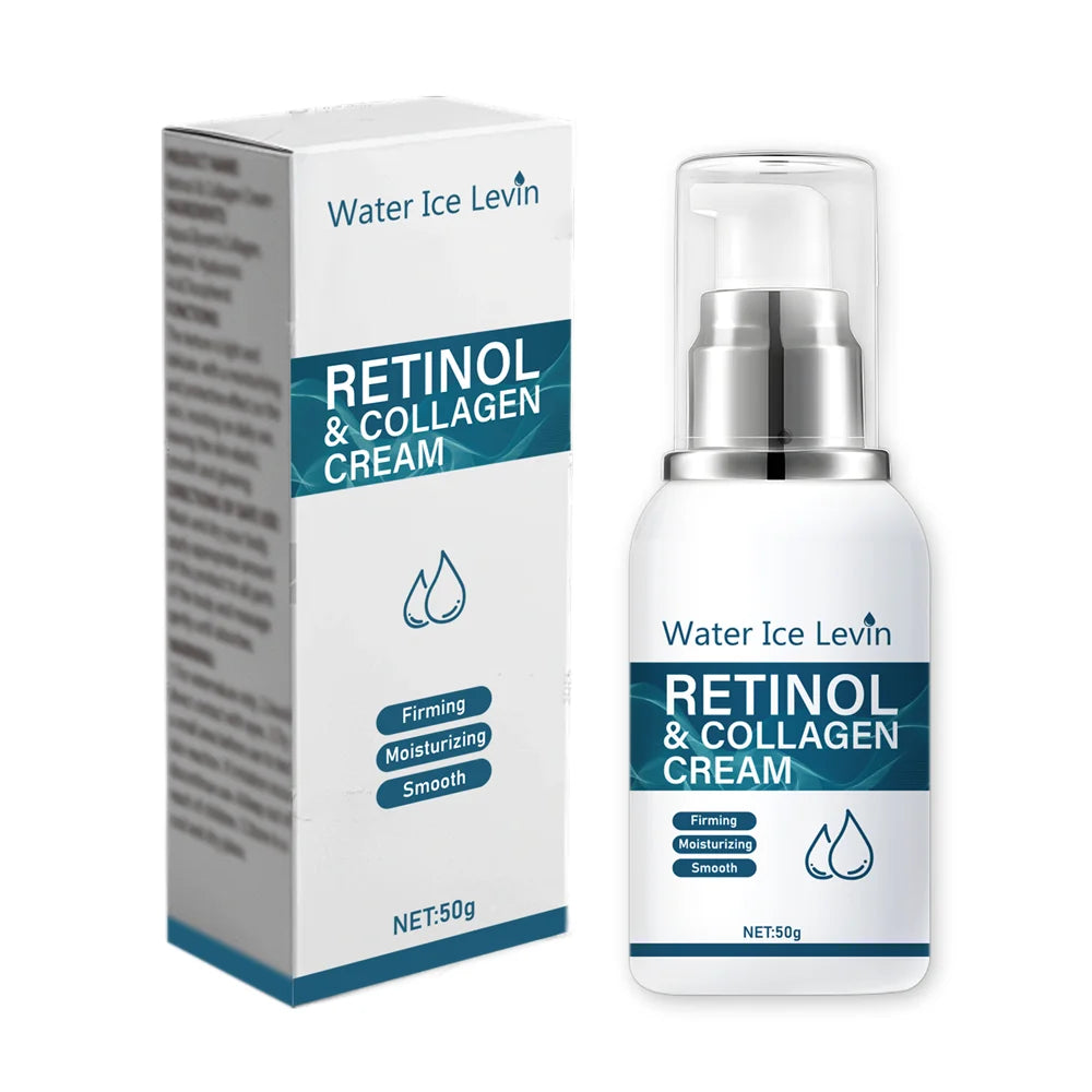 Retinol Collagen Cream, Deep Moisturizing and Firming Face Cream, Suitable for Sensitive Skin, Contains Vitamins A, B, C, and E, for a Clear and Radiant Complexion, Smooth and Soft Skin, for Day and Night Use, 50g Qme One Box 50g