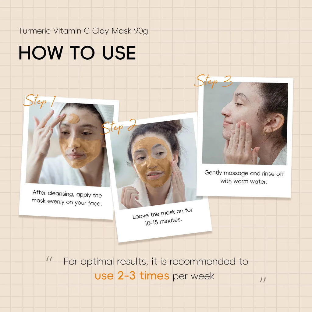 Turmeric Mud Mask Cleansing Pore Vitamin C Mud Mask Eliminate Pimples Inhibit Melanin Exfoliating Shrink Pores Face Skin Care Qme