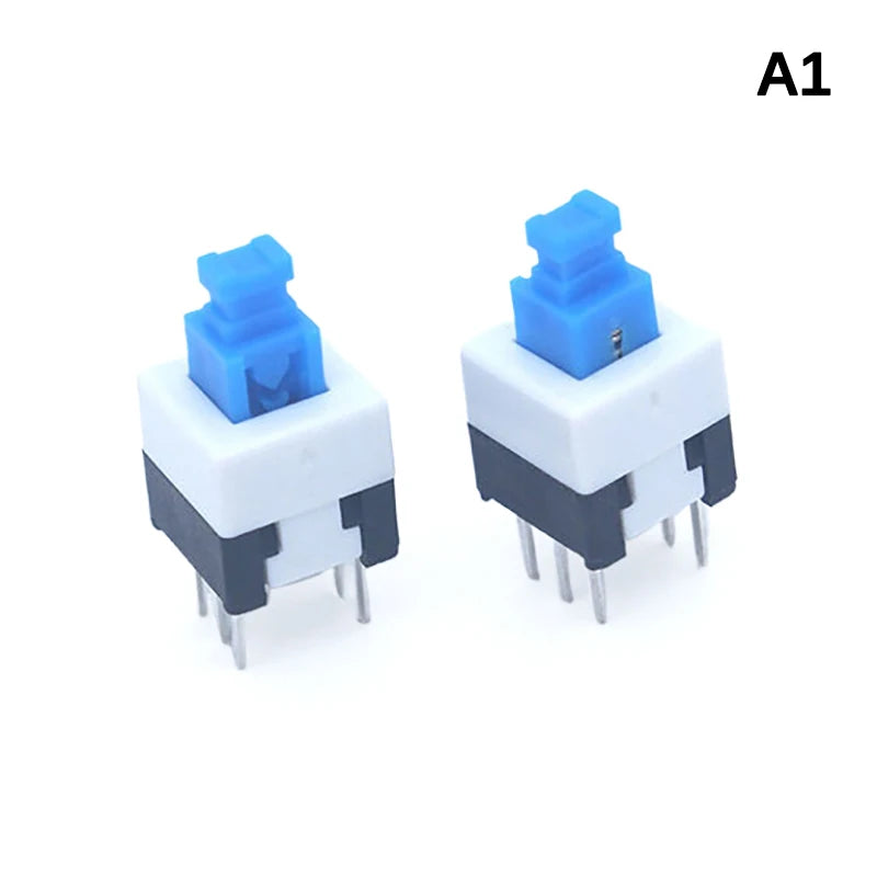 Lot Square 7x7x12mm 6 Pin DPDT Mini Push Button Flat Self-locking Qme A1