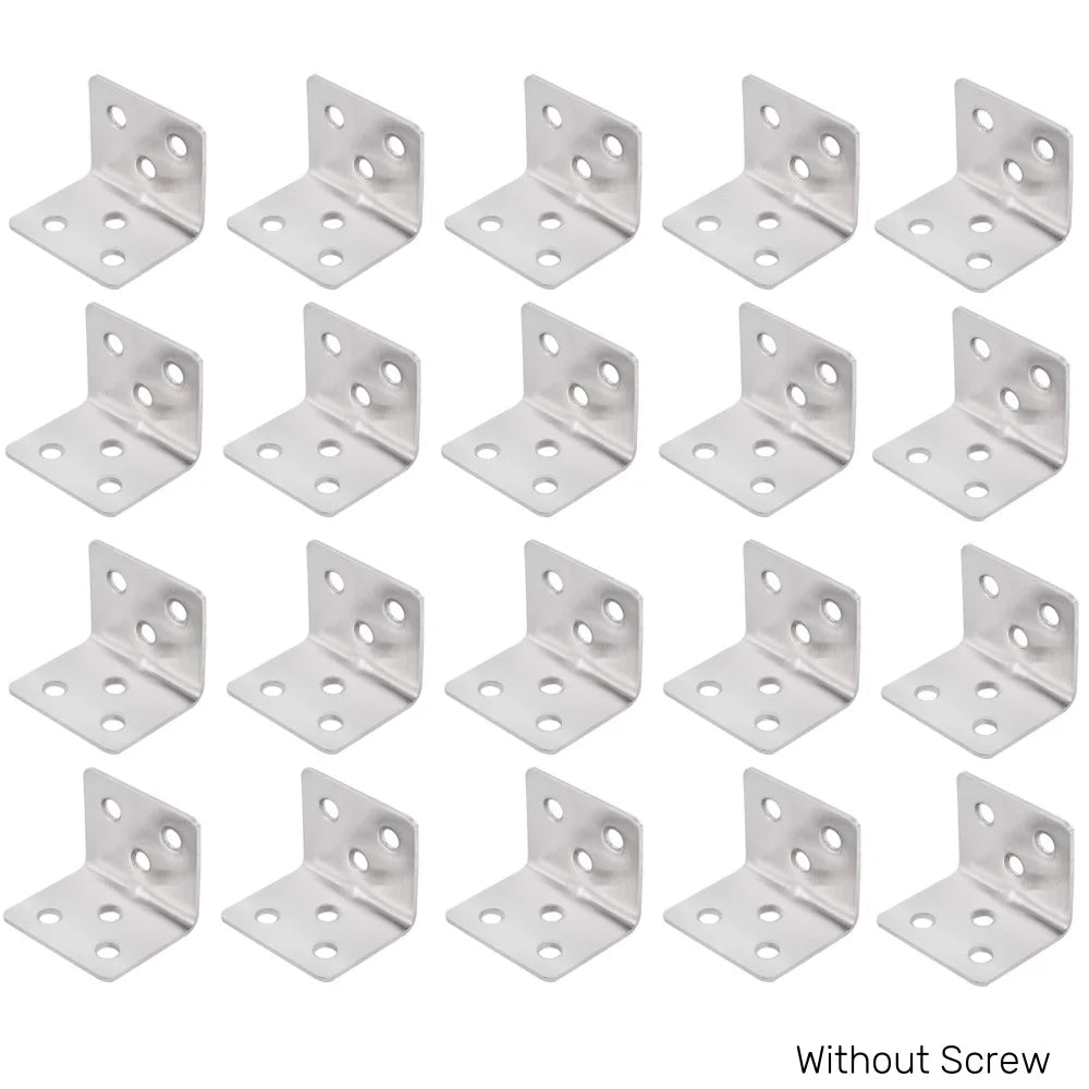 100-10PCS Stainless Steel L-shaped Bracket Furniture Layer Board 90° Fixed Right Angle Bracket Trapezoidal Layer Board Connector Qme 20pcs