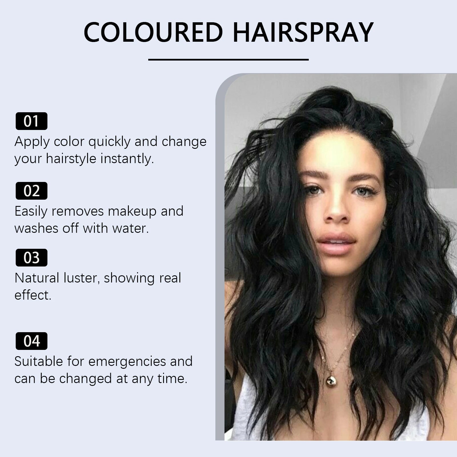 Temporary Hair Dye Fast Remove White Hair Promote Black Hair Coloring Products Anti Rough Frizziness Disposable Hair Color Spray Qme