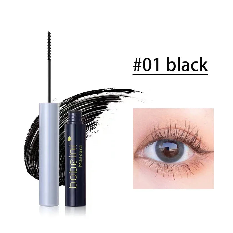 Silk Fiber Curling Mascara Ultra-fine Brush Lengthening Volumizing Qme Black 01