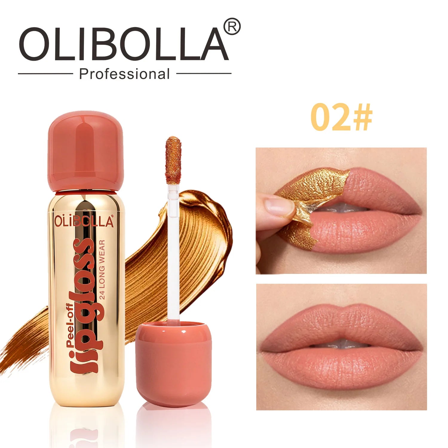6Color Metallic Orange Peel Off Lip Stain Reveal Waterproof Pink Lip Tint Transfer Proof Non-stick Cup Natural Matte Lipstick Qme 02