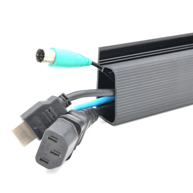 White Cable Protecter No Drilling Under Desk Management Tray Channel Qme