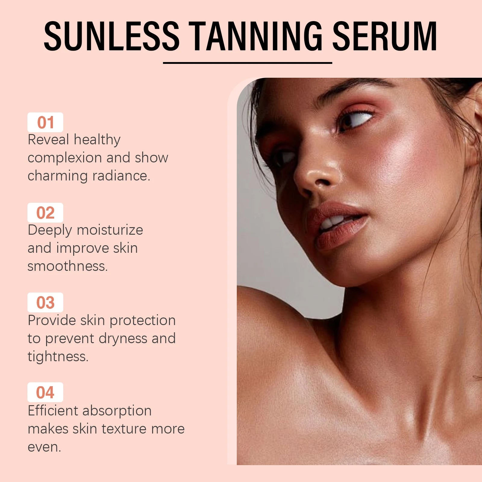 Body Facial Self Tanning Drops Natural Bronzer Liquid Prevent Sunburn Sunless Tanning Products Qme