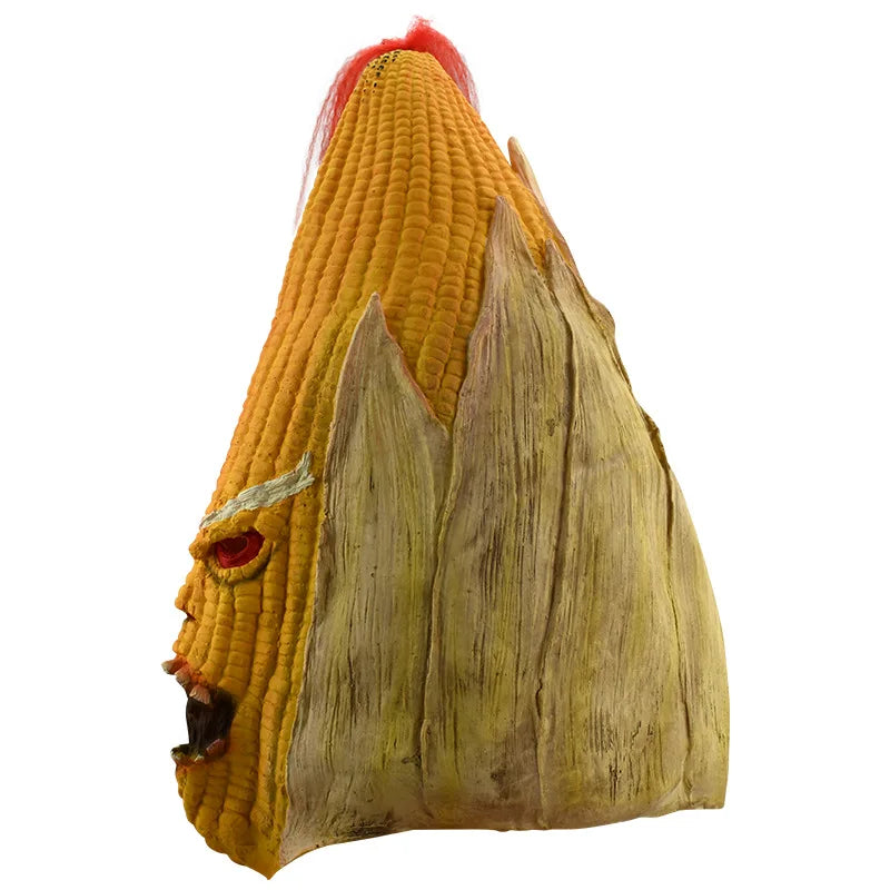Evil Corn Mask Cosplay Horror Maize Latex Helmet Full Face Novely Headwear Halloween Masquerade Party Costume Prop Qme