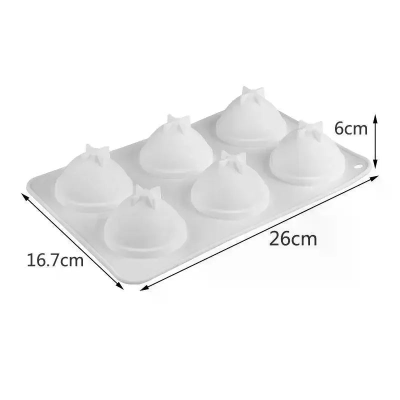 6 Cavity Peach Silicone Cake Baking Mold for Chocolate Mousse Ice Cream Jelly Pudding Pastry Dessert Bread Soap Decorating Tools Qme