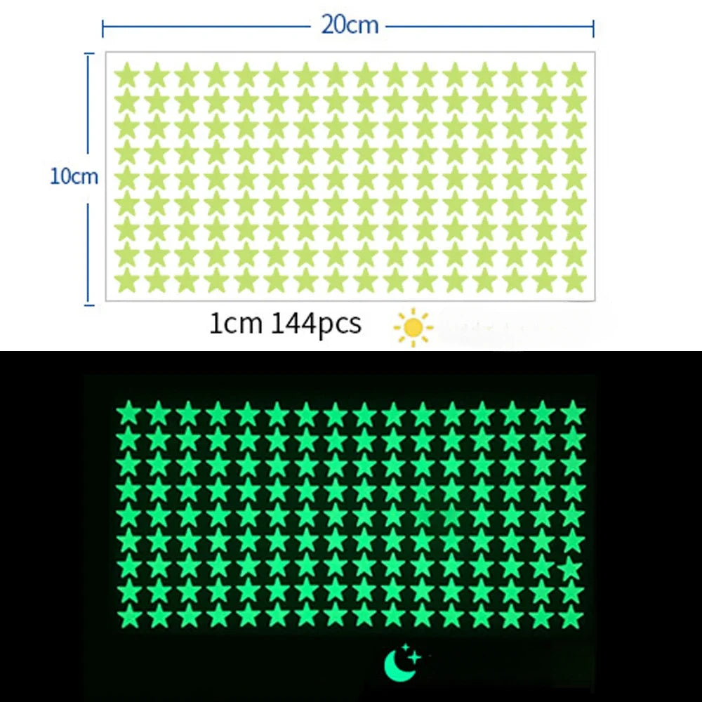 Luminous Wall Stickers Kids Rooms Dots Stars Ceiling Decals Glowing Qme