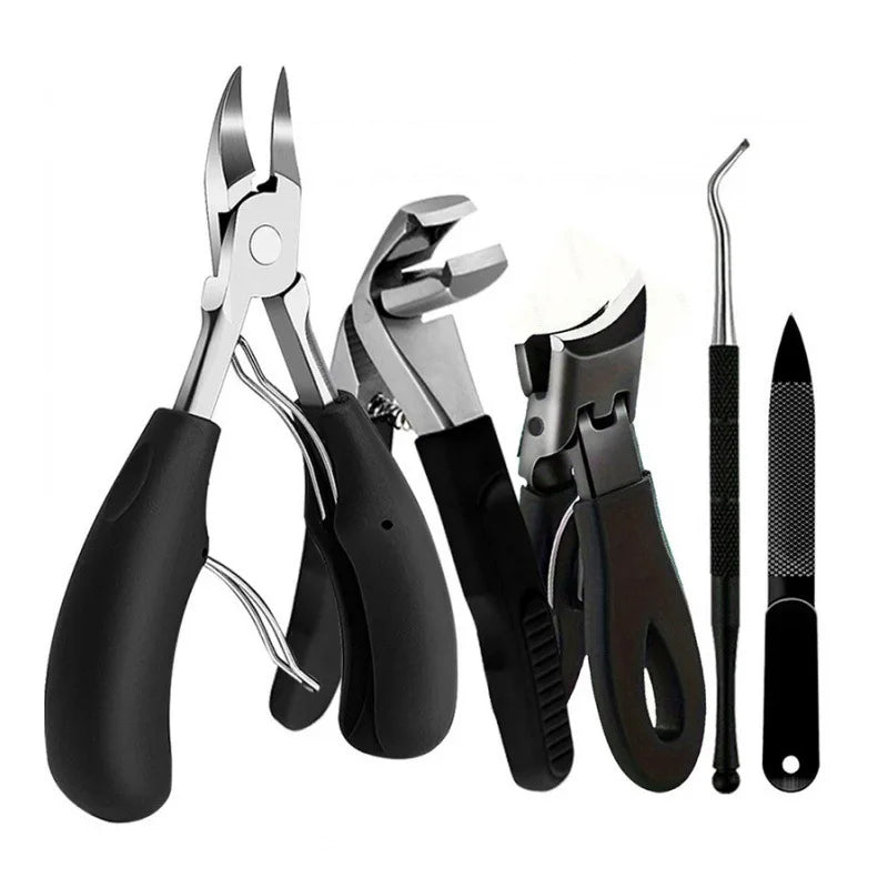 5 pieces Specialized Nail Clipper Set Pedicure Tools with Eagle Beak Clippers, Thick/Ingrown Toenail Cutter &Paronychia Scissors Qme Nail Clipper Set