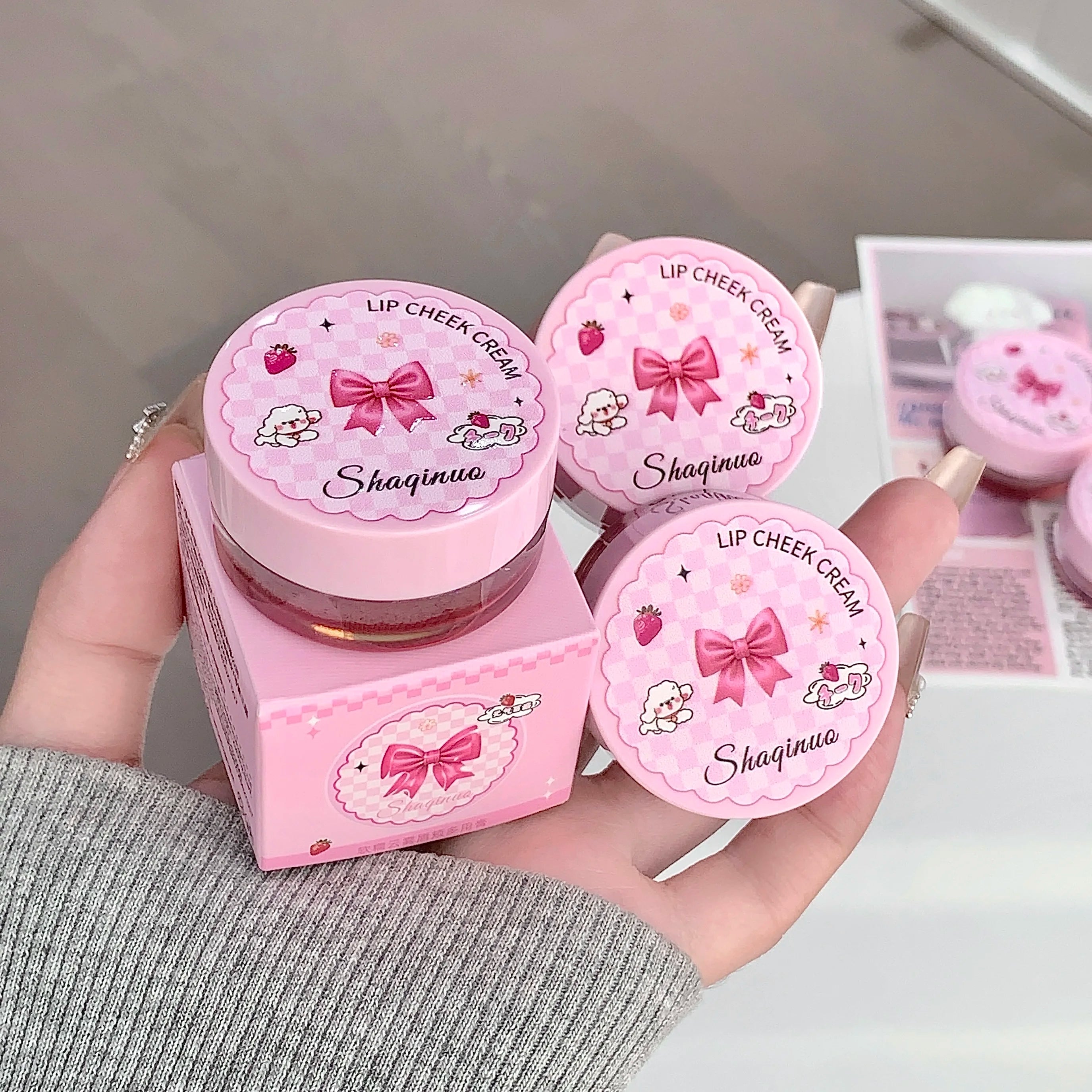 Lip Cheek Dual-purpose Mud Lipstick SHAQINUO Natural Smooth Qme