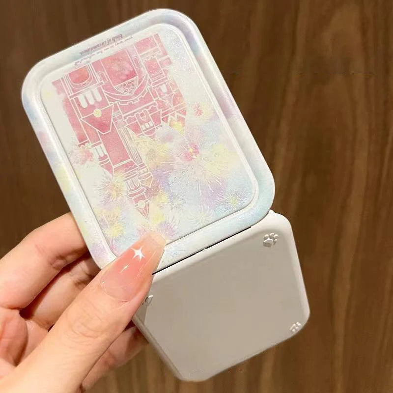 Fireworks Castle Flip-top Folding Mirror Portable Rectangle Cosmetic Qme