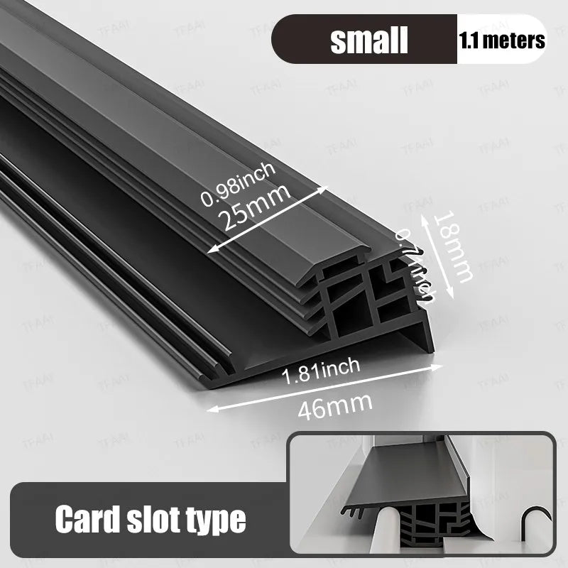 1.1M TPE Windows Water Retaining Strips Heat Cold-resistant Sliding Window Weather Strip Easy Installation Windproof Seal Strip Qme Internal Window-46mm 1.1M
