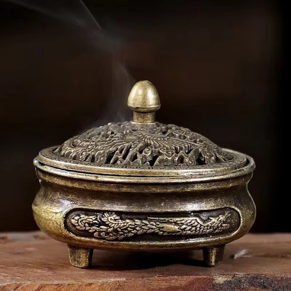 1PC Longfeng Fingertip Stove, Three-Legged Small Incense Burner, Non-Stick Powder Tray, Creative Aromatherapy Burner Qme