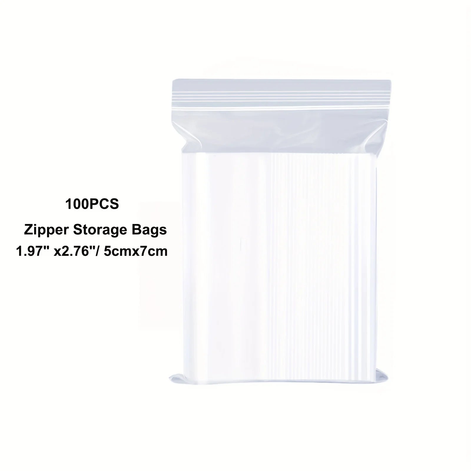 Transparent storage bag - A sealed small bag used for organizing small items, highly suitable for travel, handicraft making Qme 5cm 7cm
